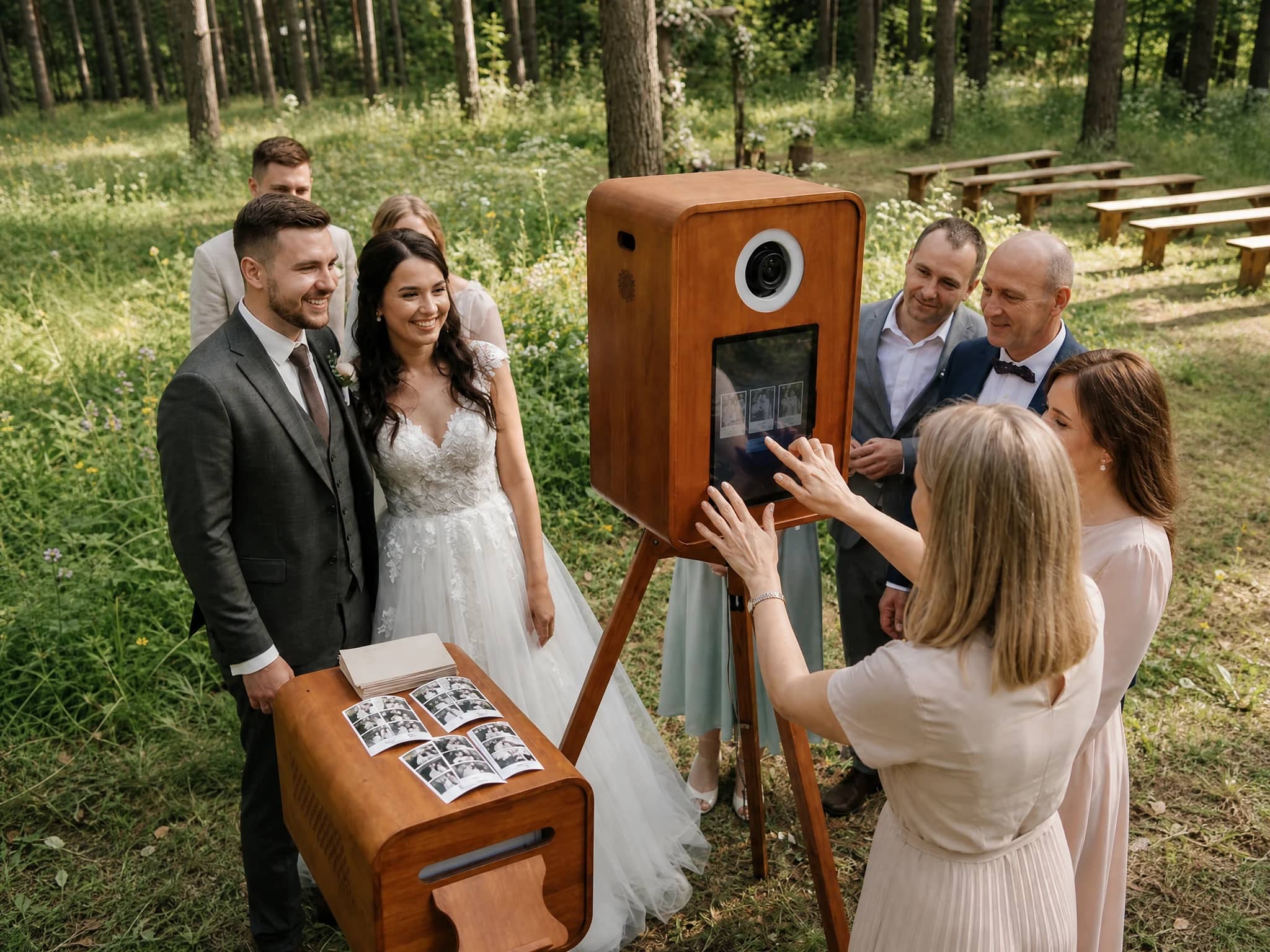 Ретро фотобудка LUNOLAND — деревянный корпус в стиле старинного фотоаппарата на штативе с моментальной печатью
